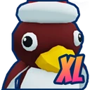Shiny XL Santa Penguin