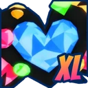 XL Neon Crystal Heart
