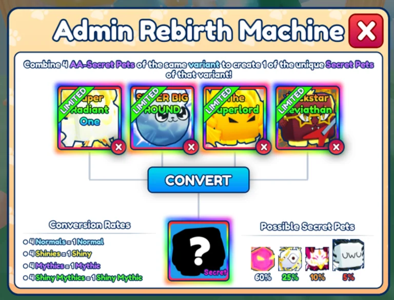 Admin Rebirth Machine