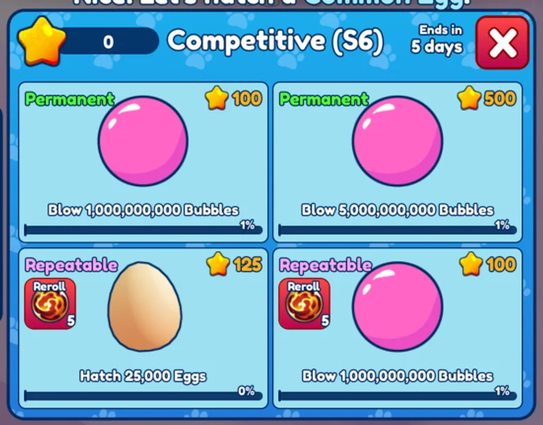 The Bubble Competition