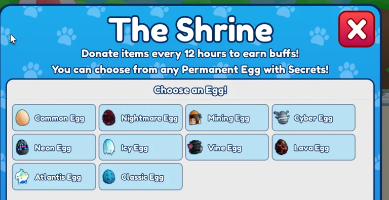 Permanent Egg Shrine