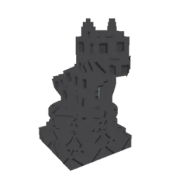 Cobblestone Wolf Statue
